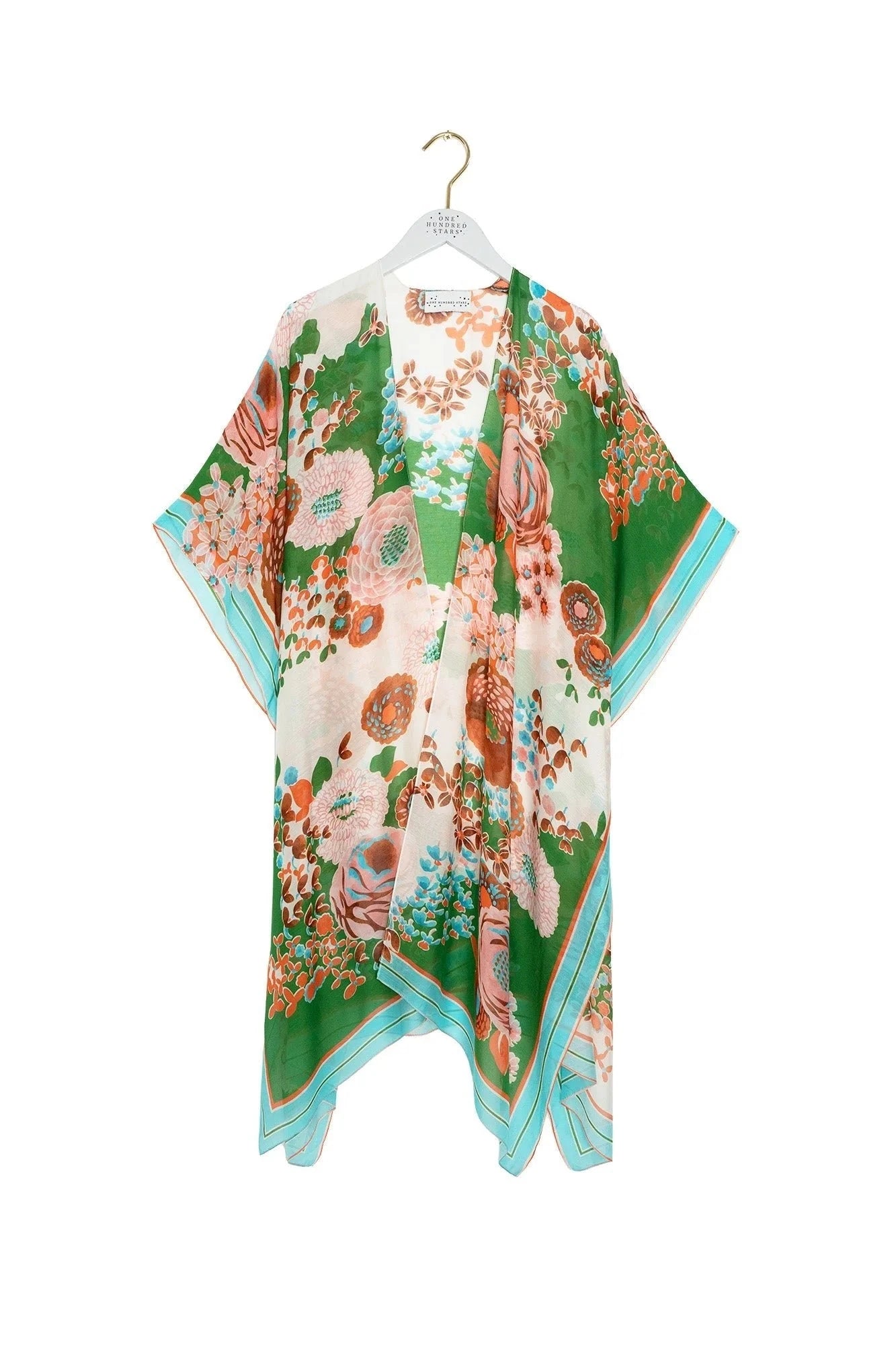 Throwover | Kitsch Bouquet | Green Casual Kimonos One Hundred Stars