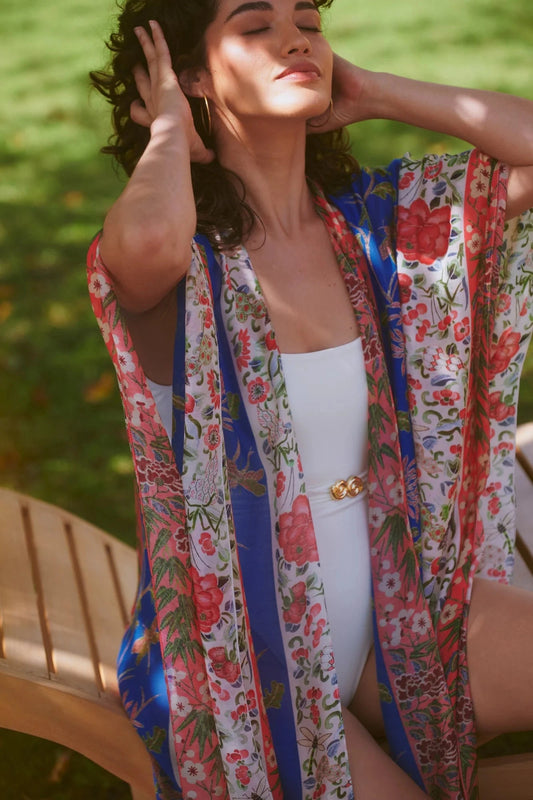 Throwover | Ribbons | Cobalt Casual Kimonos One Hundred Stars