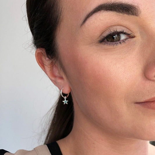 Tiny Star Hoops | Sterling Silver Earrings Lisa Angel