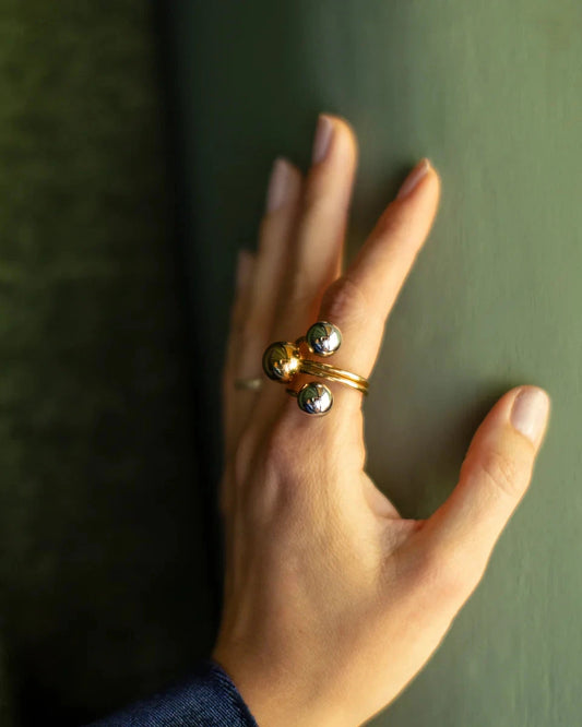 Triple Ball Ring | Gold/Silver Ring Chalk
