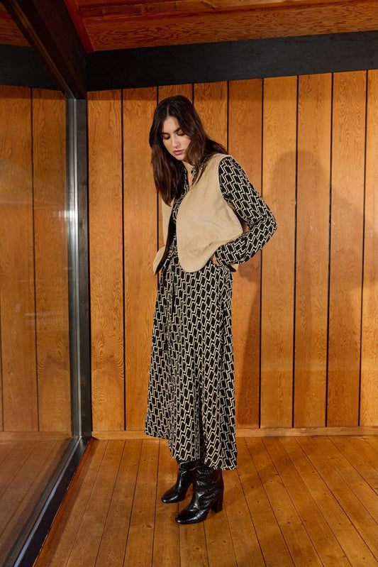 Varla Dress | Black Combi Dress Soya Concept