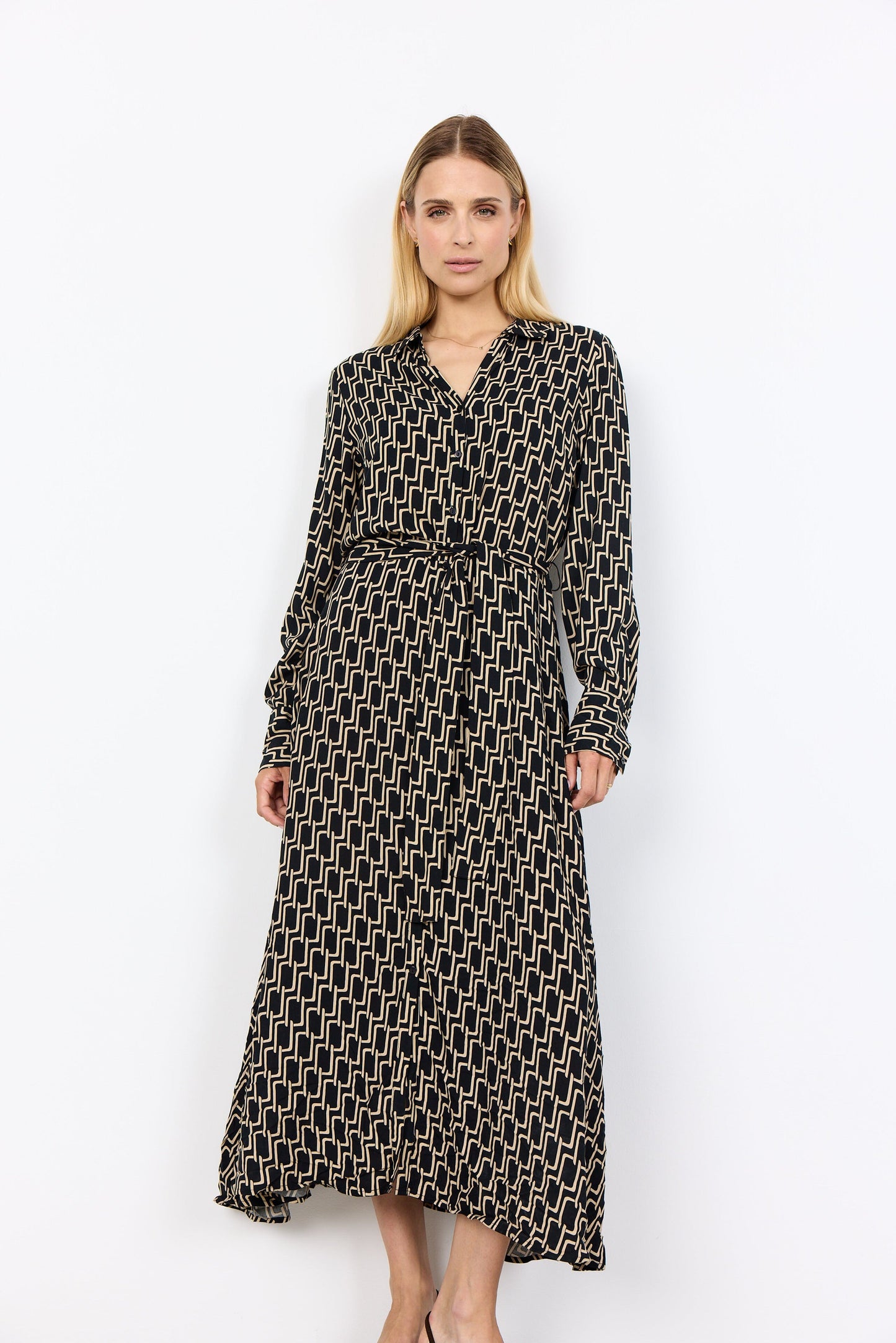 Varla Dress | Black Combi Dress Soya Concept
