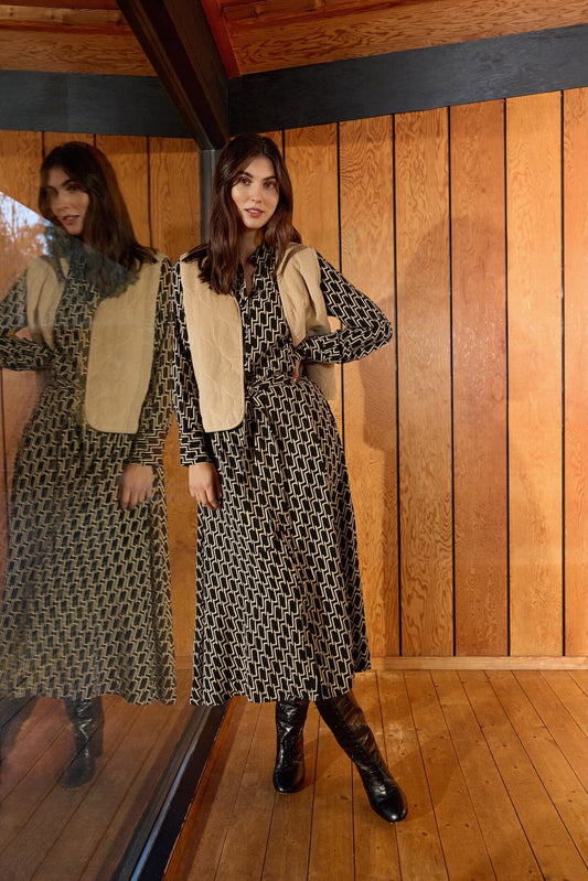 Varla Dress | Black Combi Dress Soya Concept