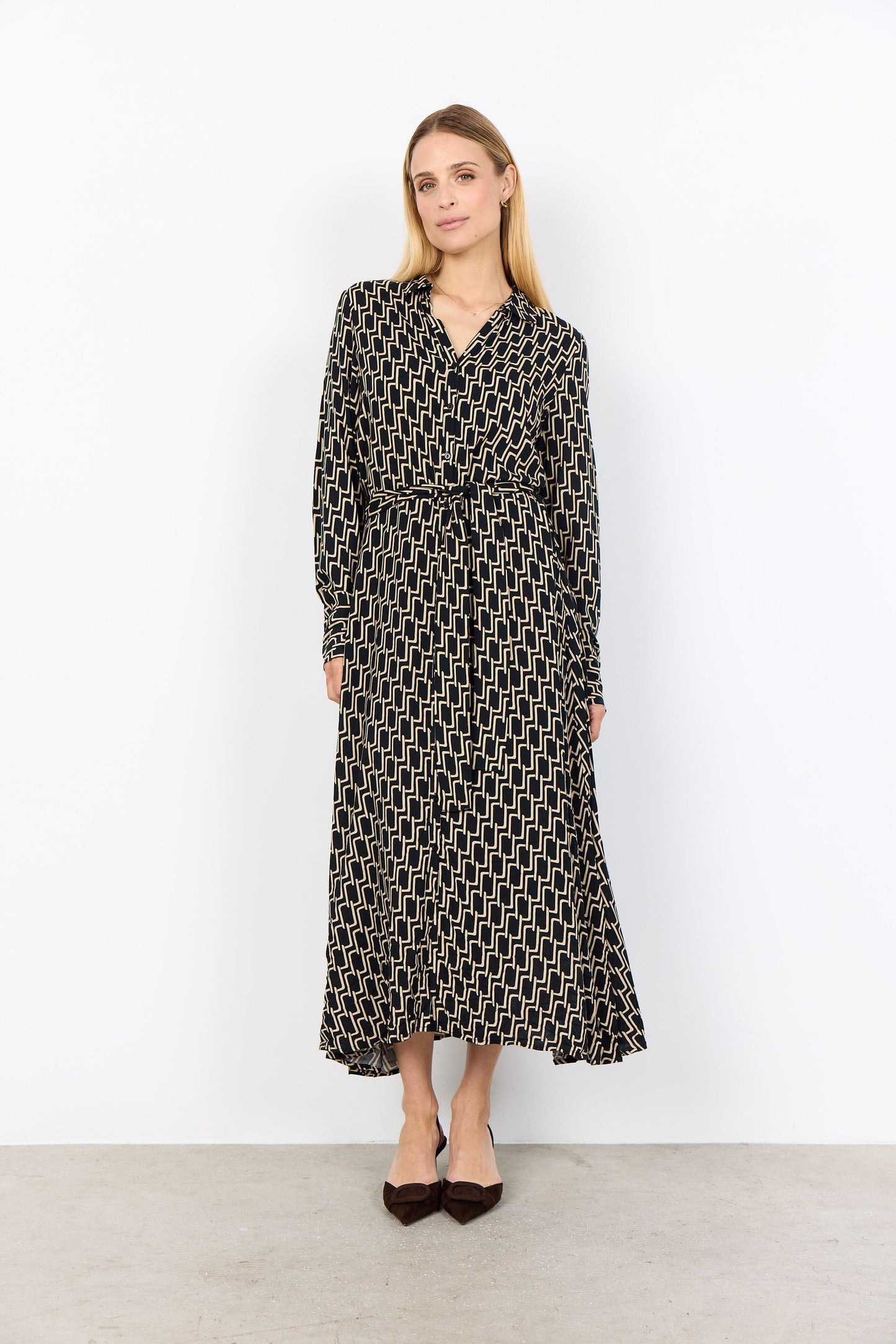 Varla Dress | Black Combi Dress Soya Concept