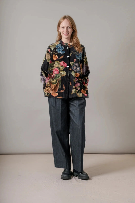 Velvet Jacket | Primula | Black Kimonos One Hundred Stars