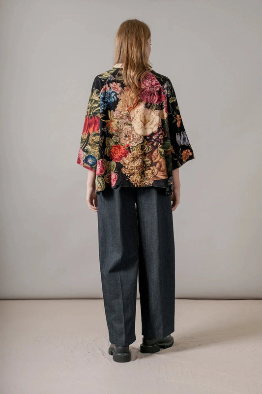 Velvet Jacket | Primula | Black Kimonos One Hundred Stars