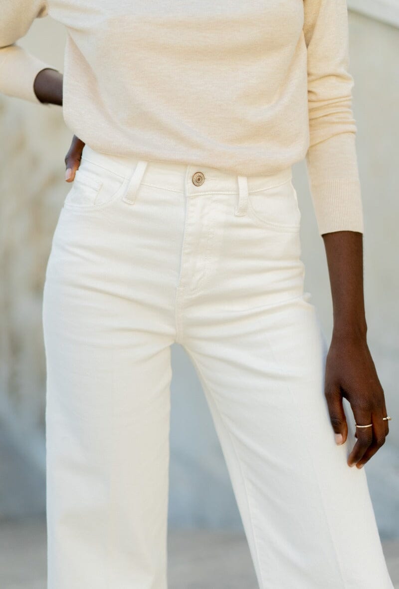 Wide Leg Jeans | White Jeans Parisienne Collection
