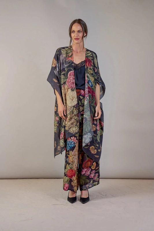 Wool Throwover | Primula | Black Kimonos One Hundred Stars