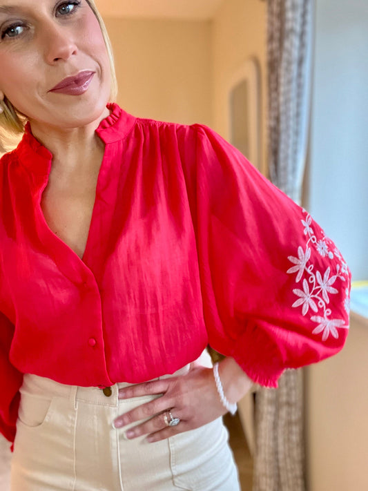 Zoe Shirt | 3 Colours Jumper French Edit Red M/L