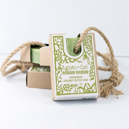 Agnes & Cat Soap On A Rope - Rhubarb Agnes & Cat The White Room