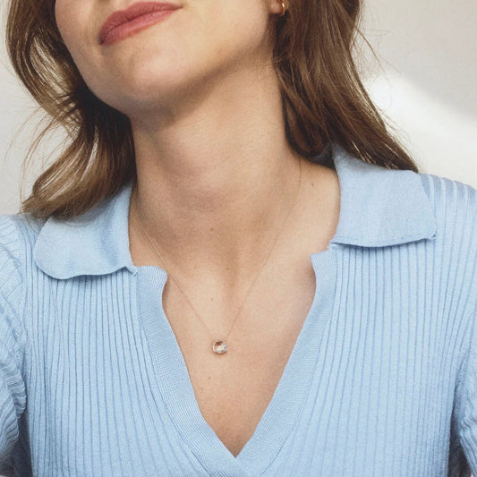 Fine Cord Necklace | April | Quartz Necklaces Wanderlust Life