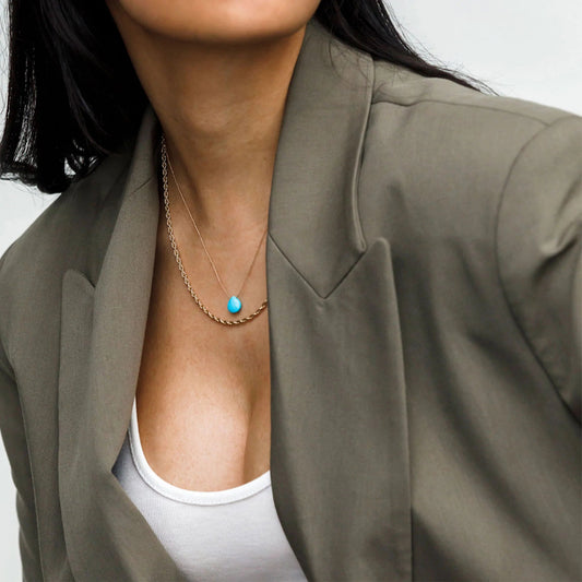 Fine Cord Necklace | December | Turquoise Necklaces Wanderlust Life