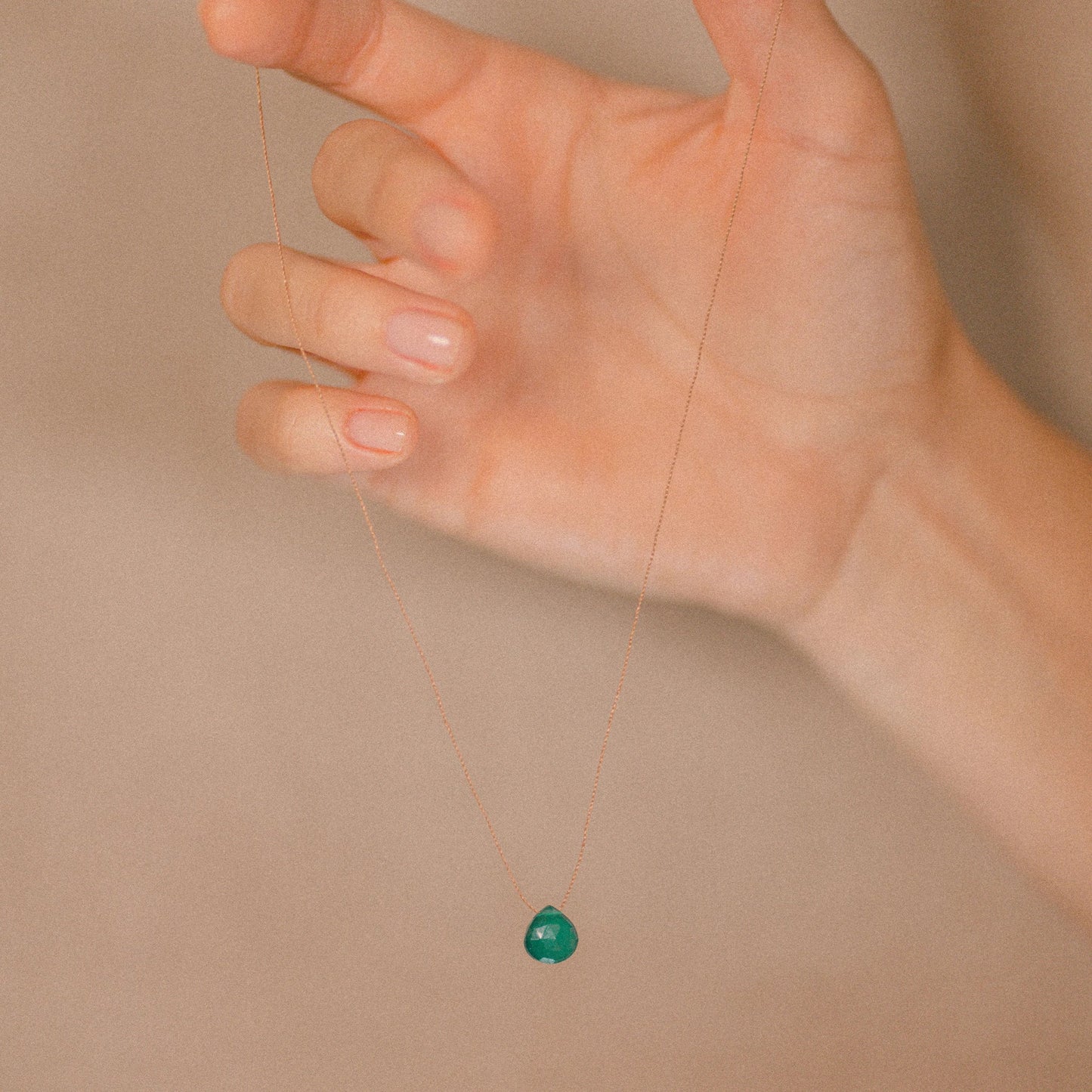 Fine Cord Necklace | Green Onyx Wanderlust Life