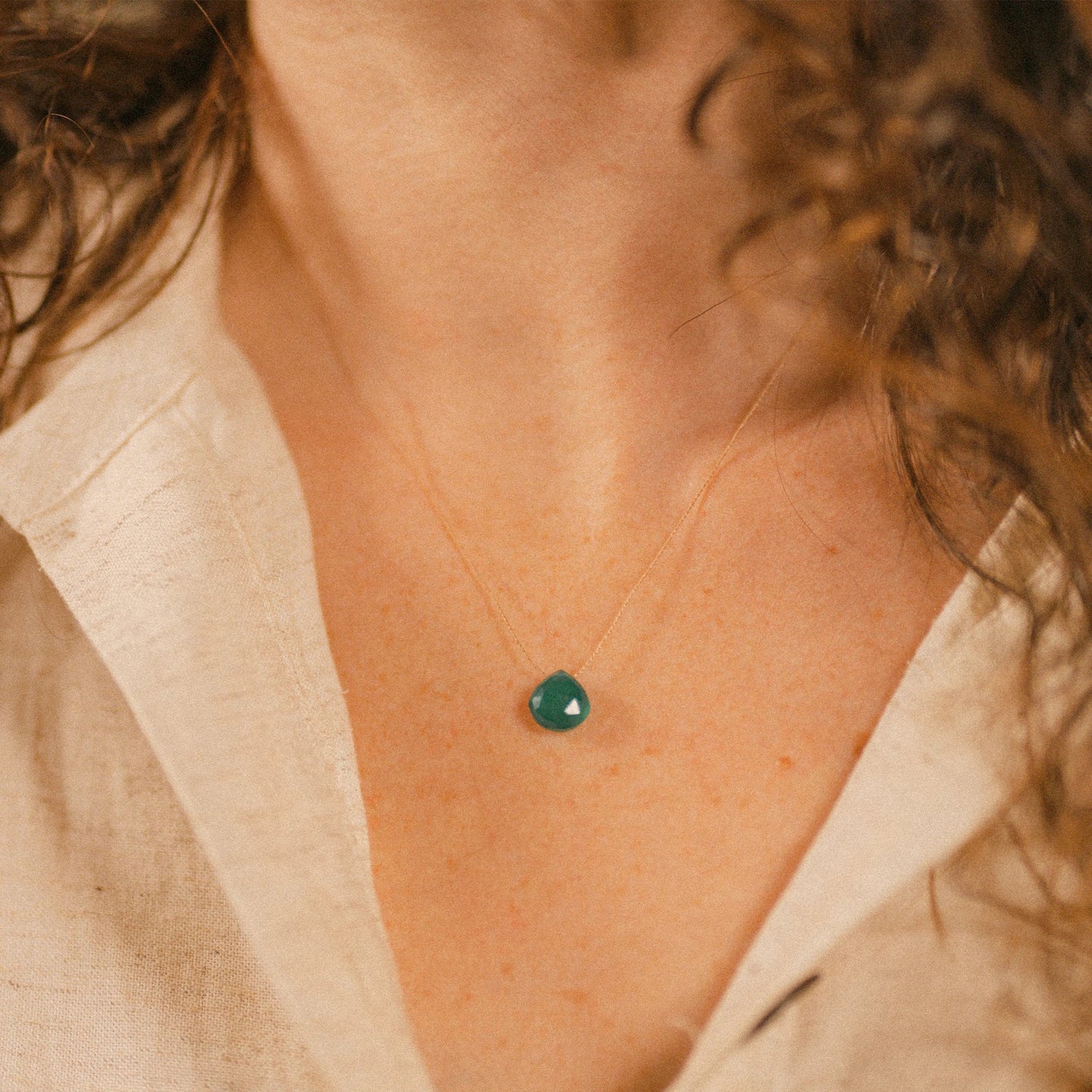 Fine Cord Necklace | Green Onyx Wanderlust Life