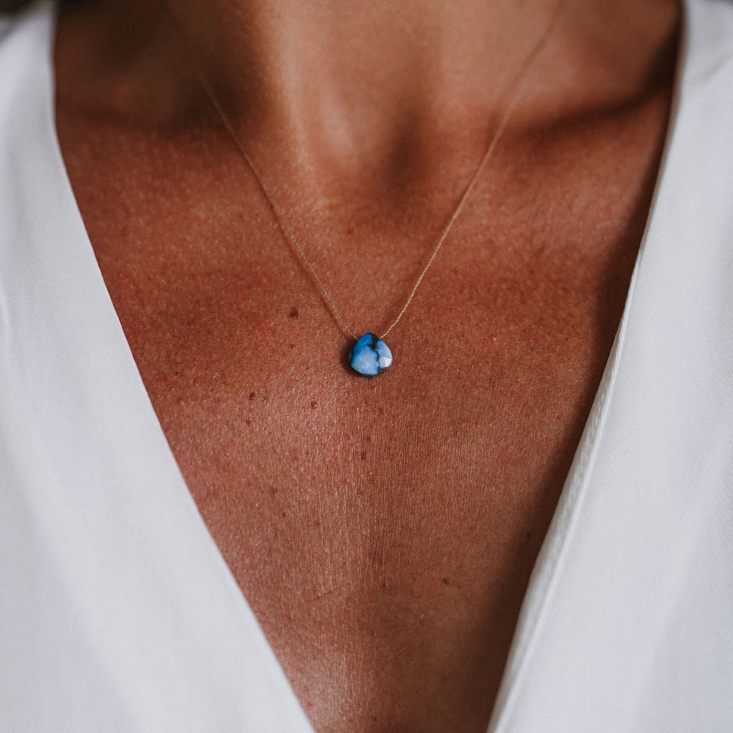 Fine Cord Necklace - Mohave Tuquoise Wanderlust Life The White Room