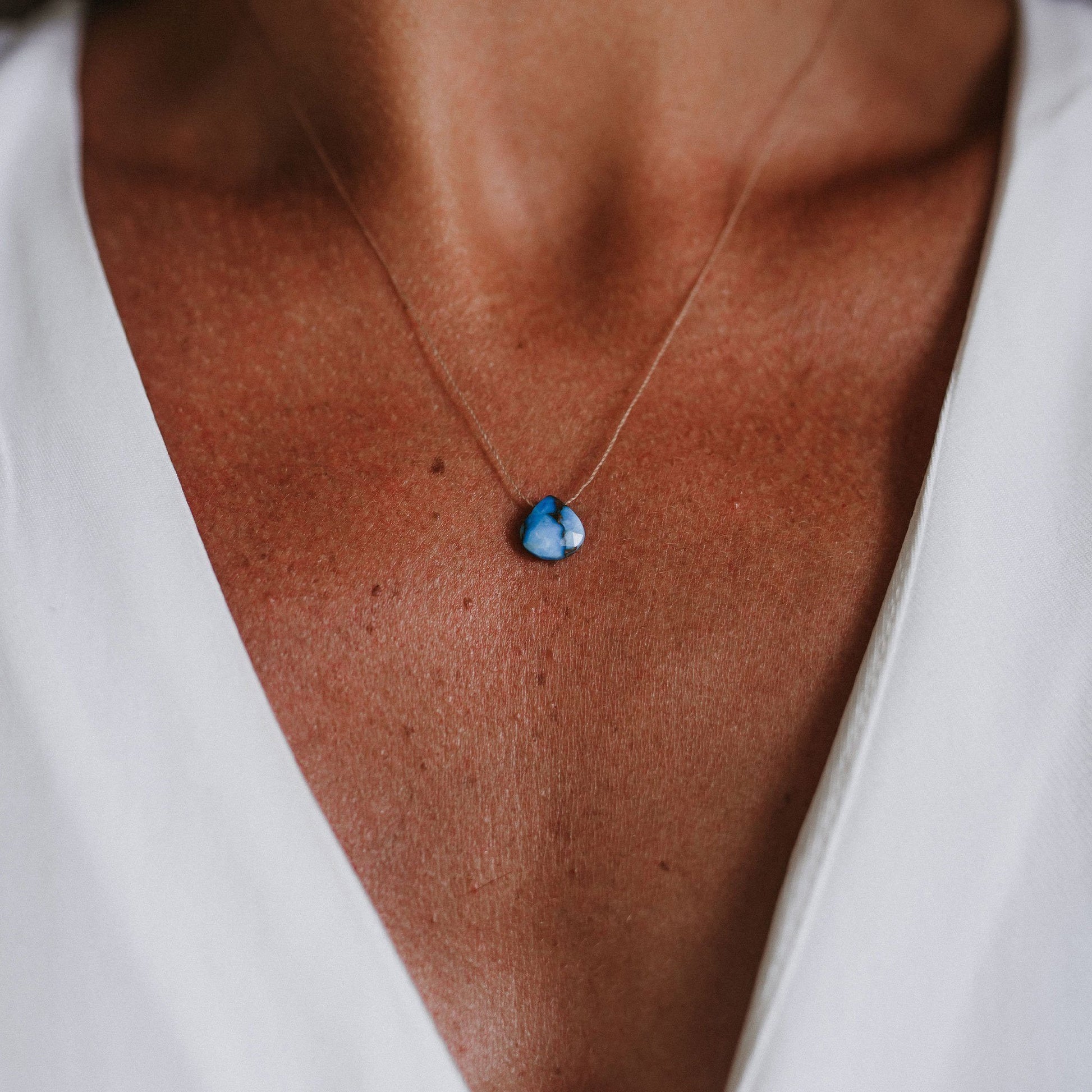 Fine Cord Necklace - Mohave Tuquoise Wanderlust Life The White Room