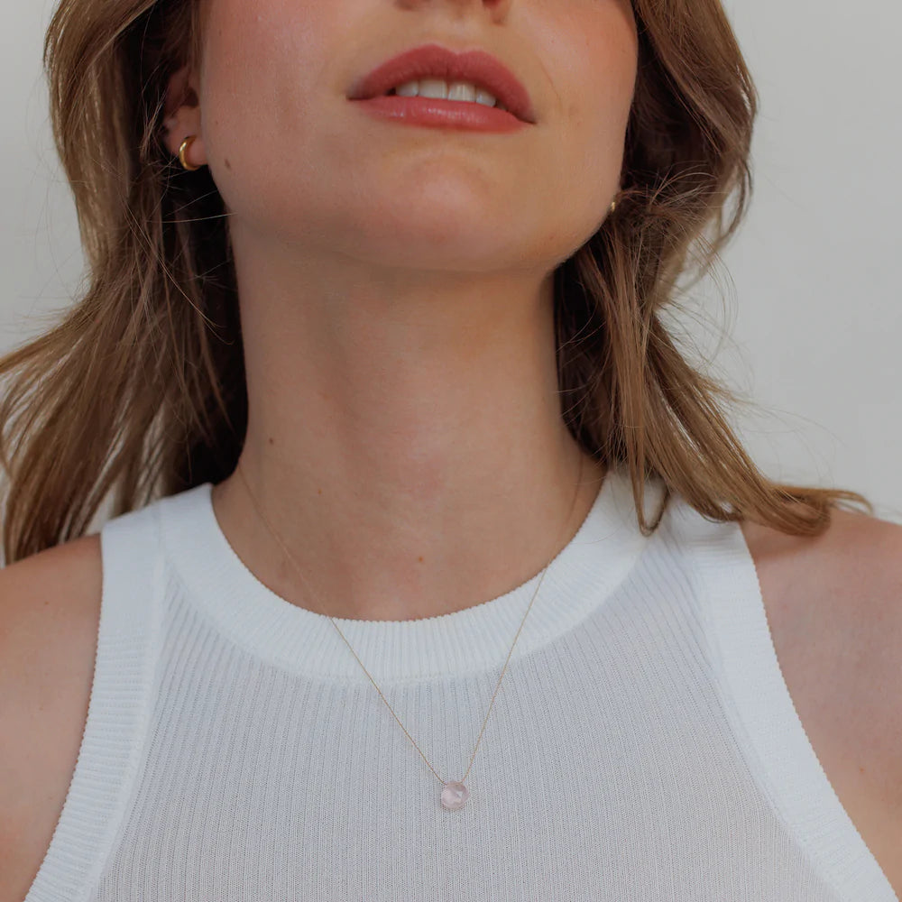 Fine Cord Necklace | Rose Quartz Necklace Necklaces Wanderlust Life