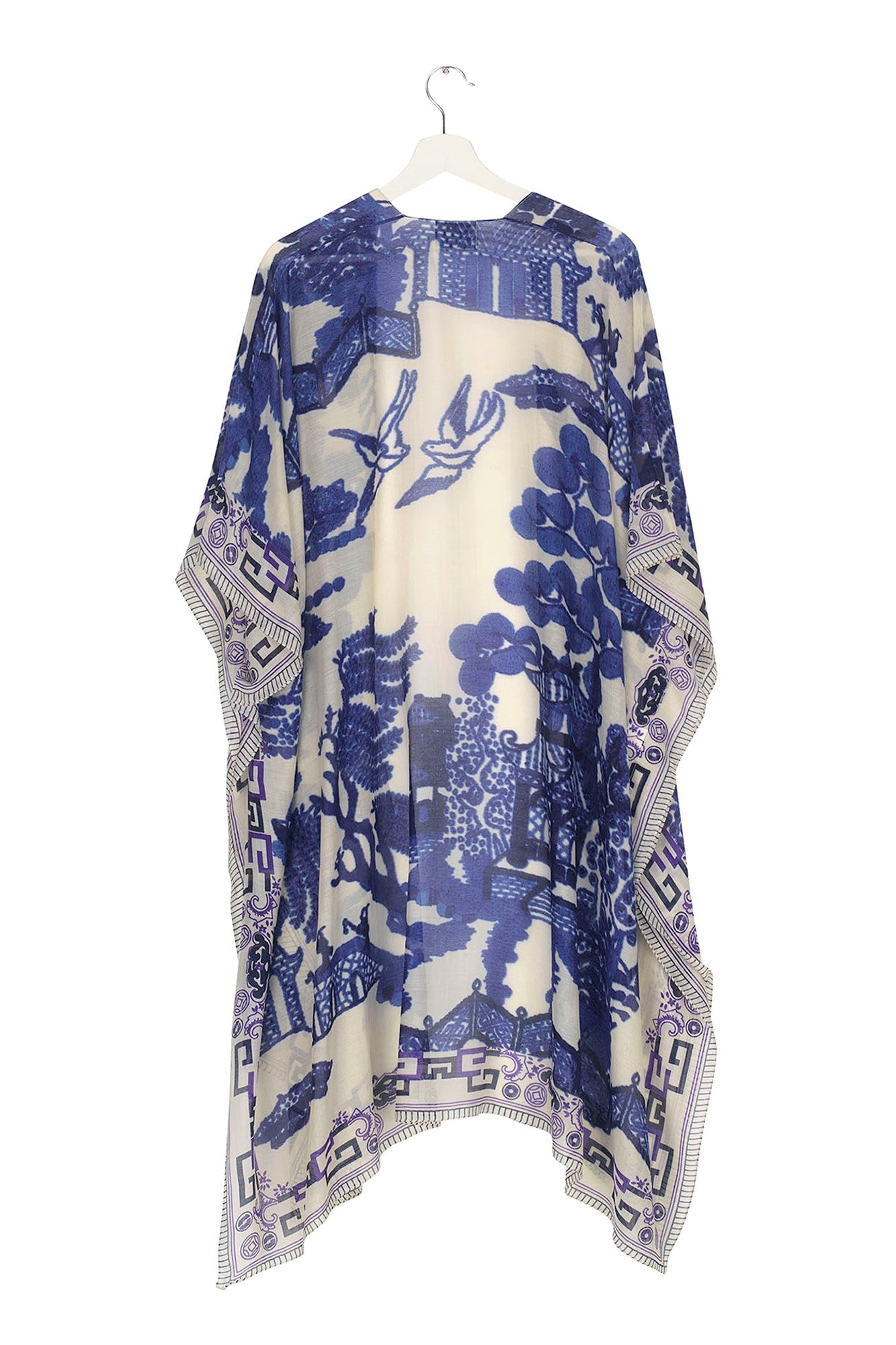 Throwover | Giant Willow | Blue White Casual Kimonos One Hundred Stars