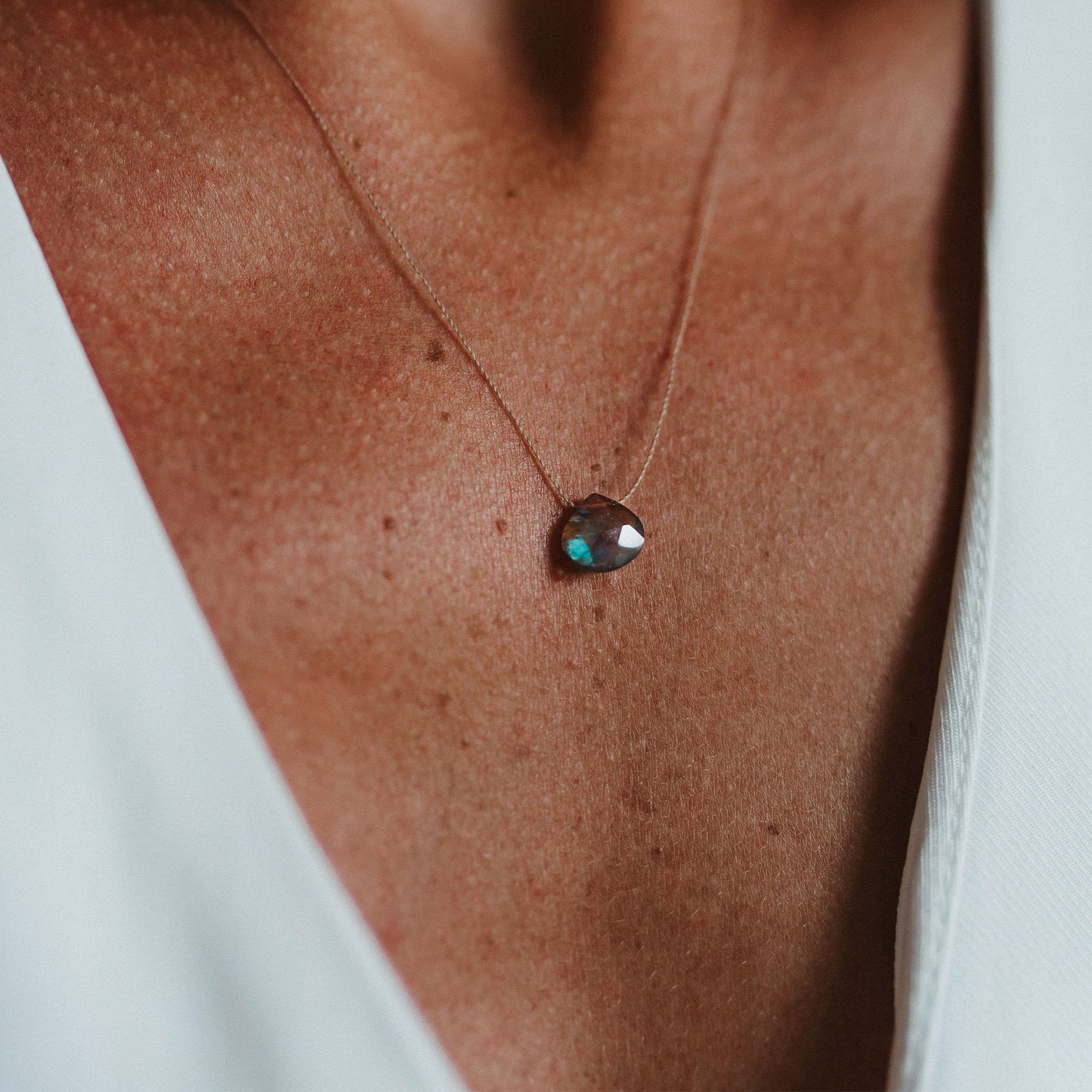 Wandelust Life - Fine Cord Necklace - Labradorite Wanderlust Life The White Room