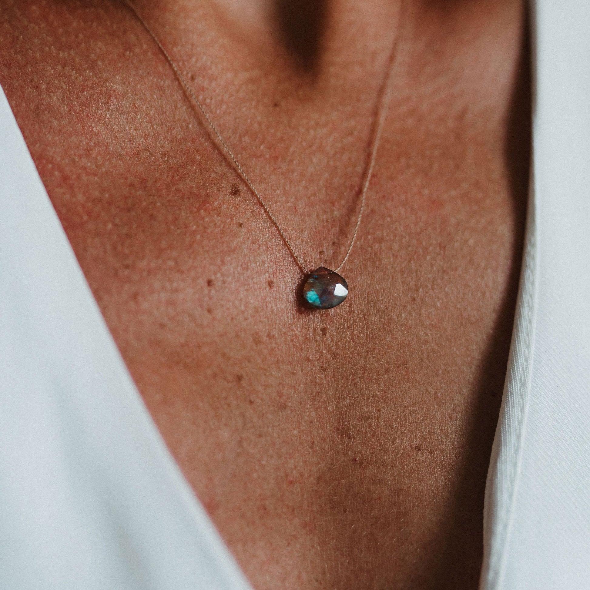 Wandelust Life - Fine Cord Necklace - Labradorite Wanderlust Life The White Room