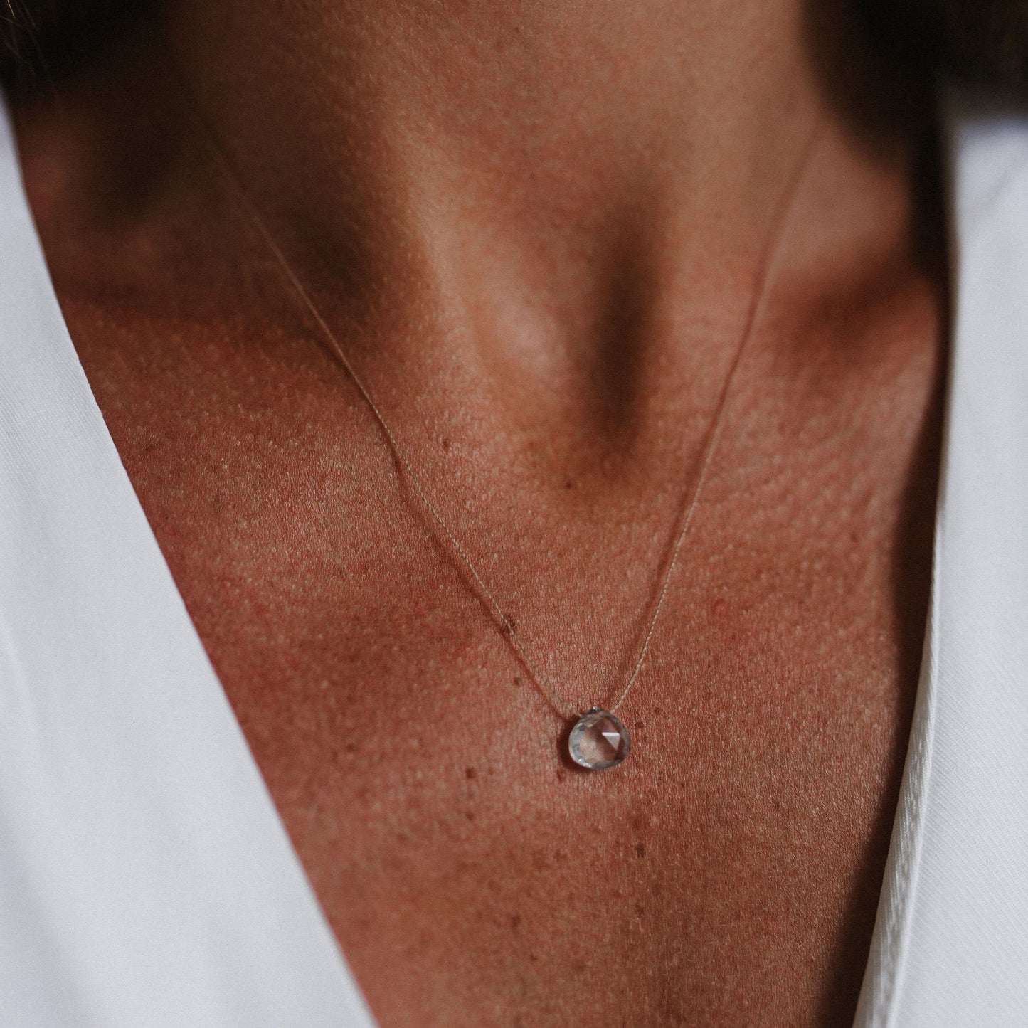 Wanderlust Life - Fine Cord Necklace - Aquamarine Wanderlust Life The White Room