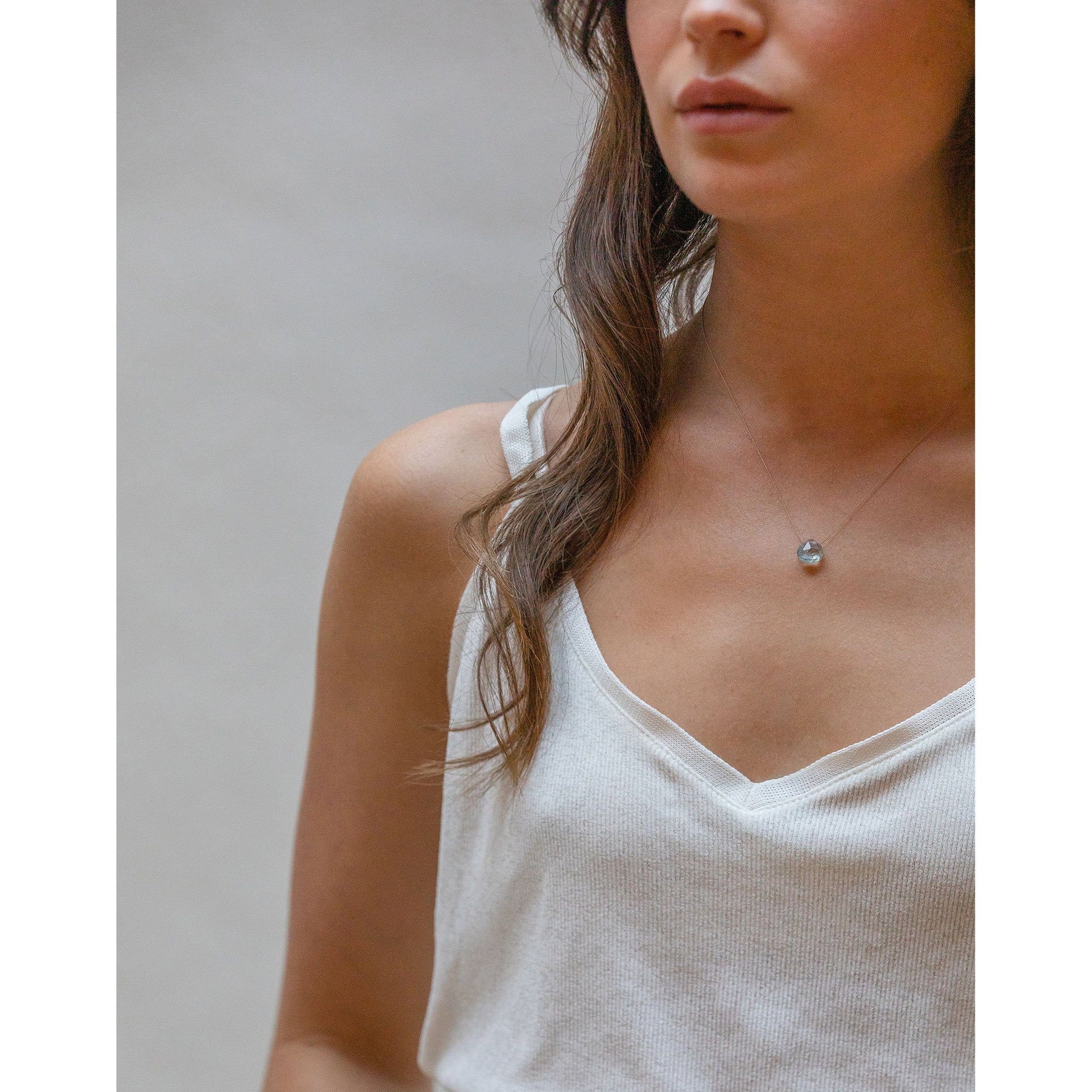 Wanderlust Life - Fine Cord Necklace - Aquamarine Wanderlust Life The White Room
