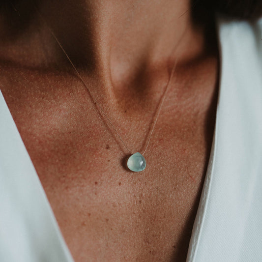 Wanderlust Life Fine Cord Necklace - Chalcedony - Seaglass Wanderlust Life The White Room