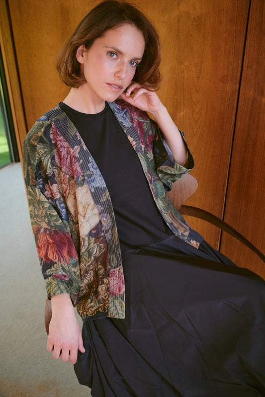Wool Kimono | Primula | Black