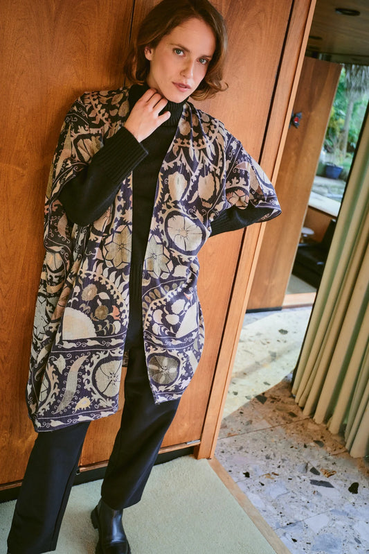 Wool Throwover | Susani | Charcoal