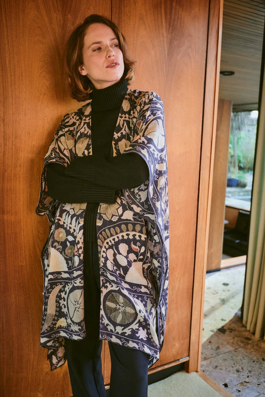 Wool Throwover | Susani | Charcoal