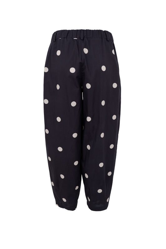 Abbie Barrel Pants | Black Dot Trousers Black Colour 