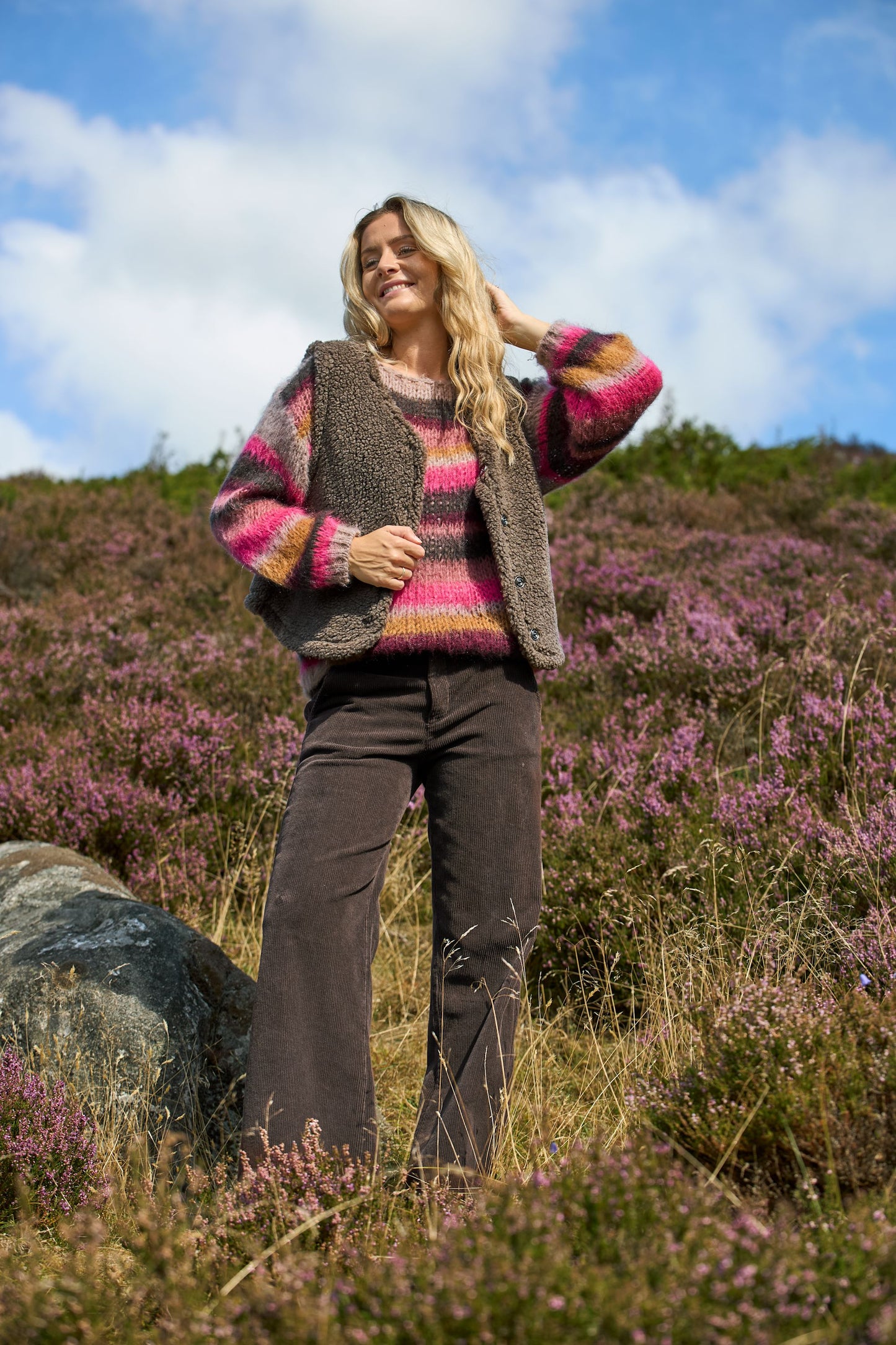 Adria Stripe Jumper | Berry Jumper Black Colour 