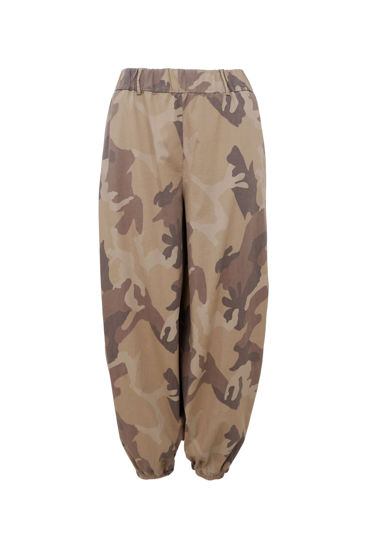 Ally Balloon Pant | Brown Camouflage Trousers Black Colour 