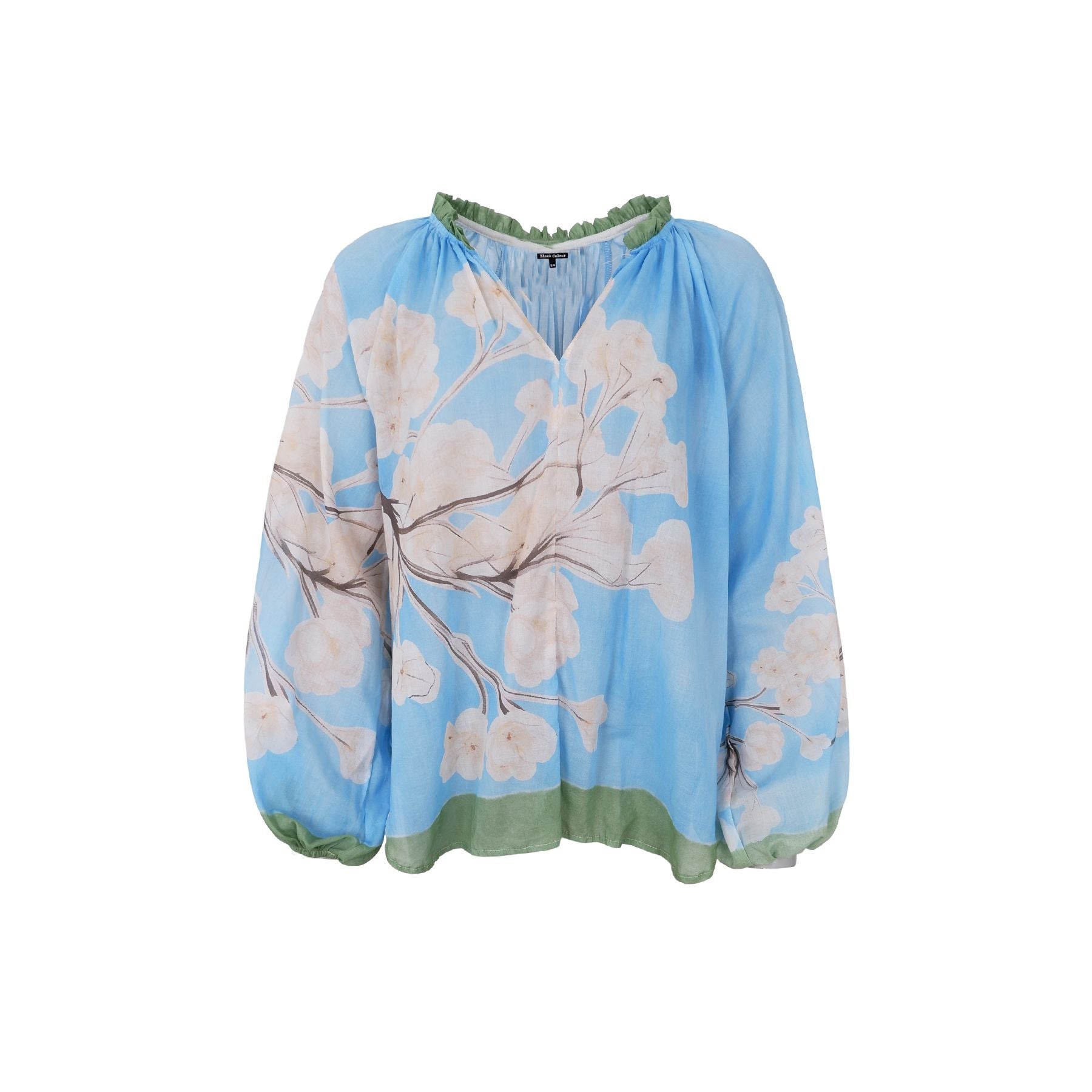 Amellia Blouse | Light Blue Blouse Black Colour 