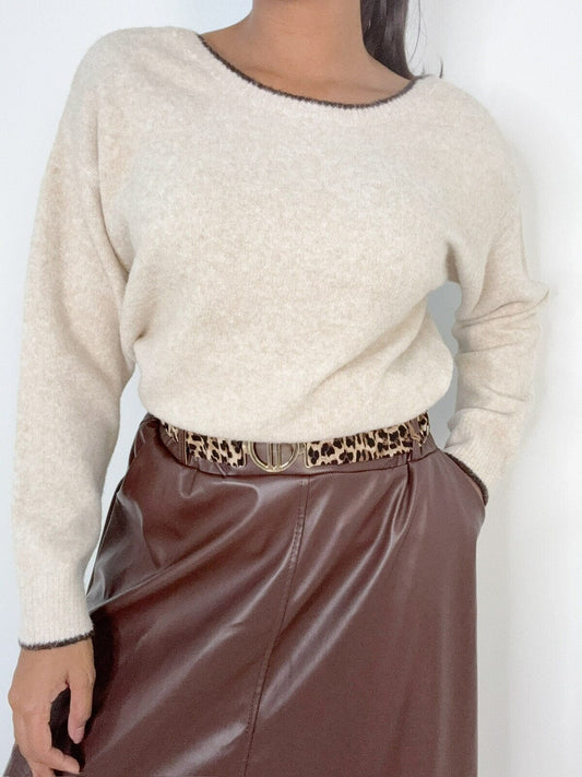 Amie Jumper | Taupe Knitwear Parisienne Collection 