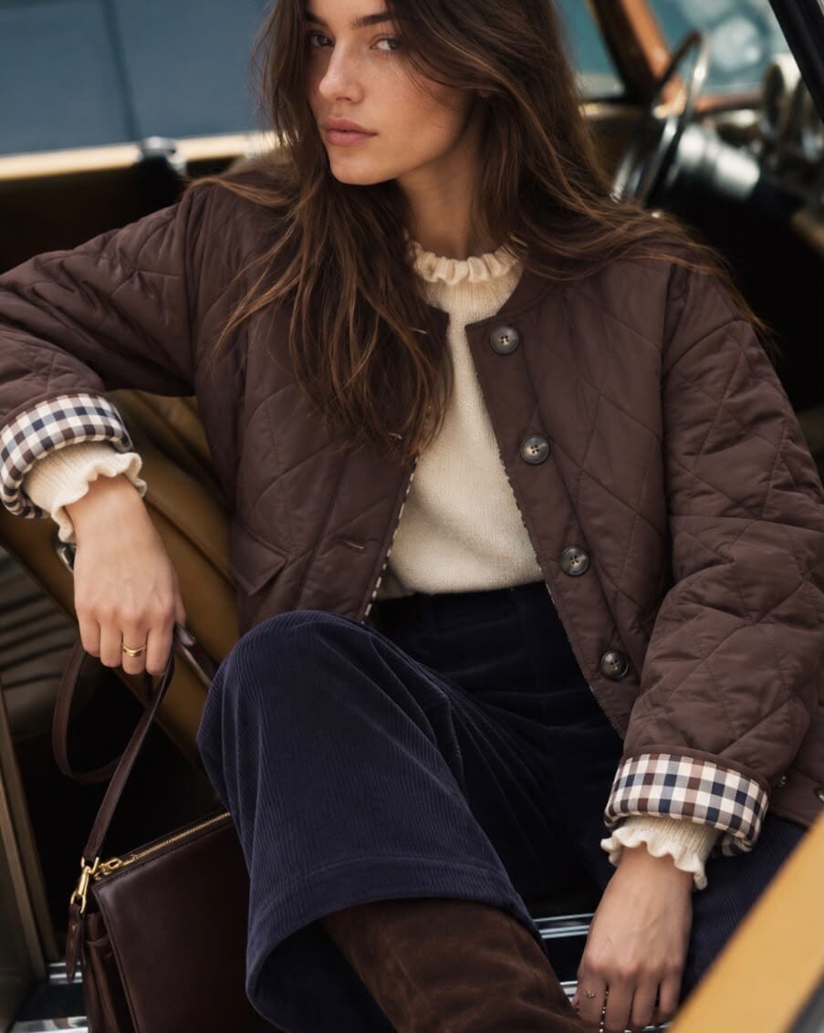 Andrea Quilted Coat | Chocolate Jacket Parisienne Collection 