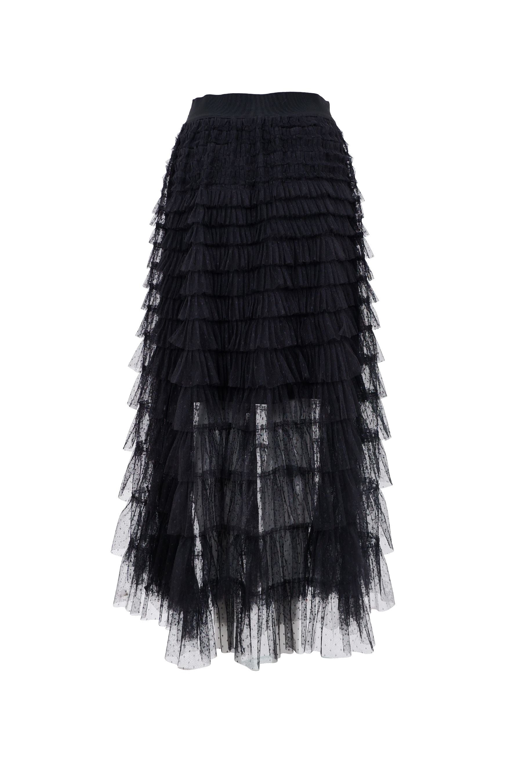 Angelina Mesh Skirt | Black Skirt Black Colour 