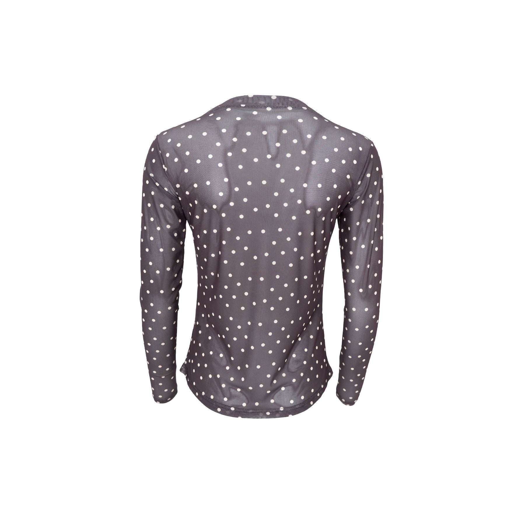 Annie Mesh Blouse | Coffee Dot Shirts & Tops Black Colour 