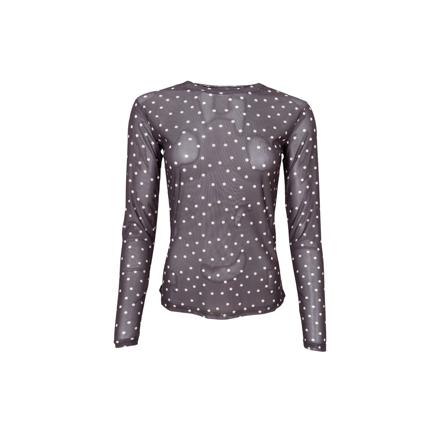 Annie Mesh Blouse | Coffee Dot Shirts & Tops Black Colour 