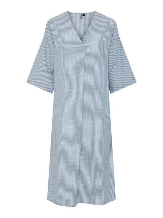 Apia Midi Dress | Coronet Blue/Bright White Dresses Pieces 