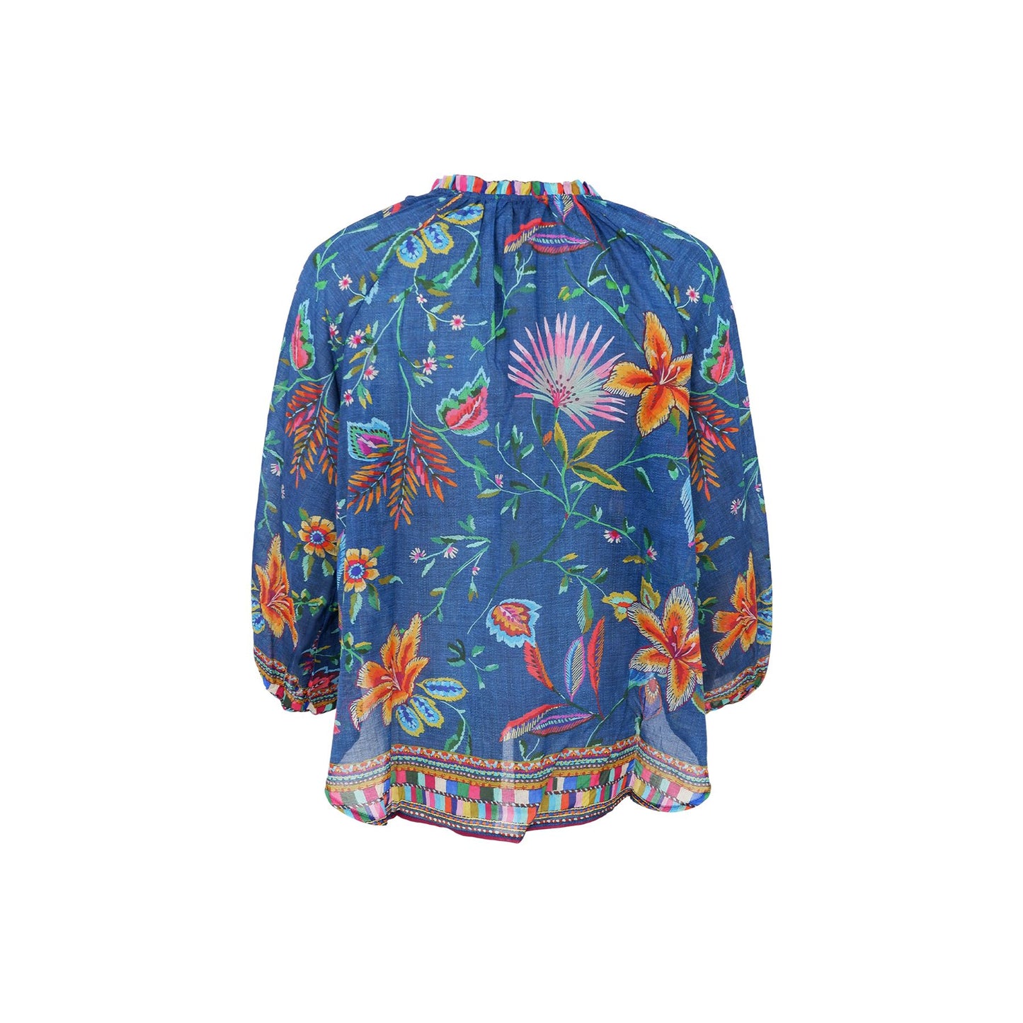 Art Blouse | Denim Blue Blouse Black Colour 