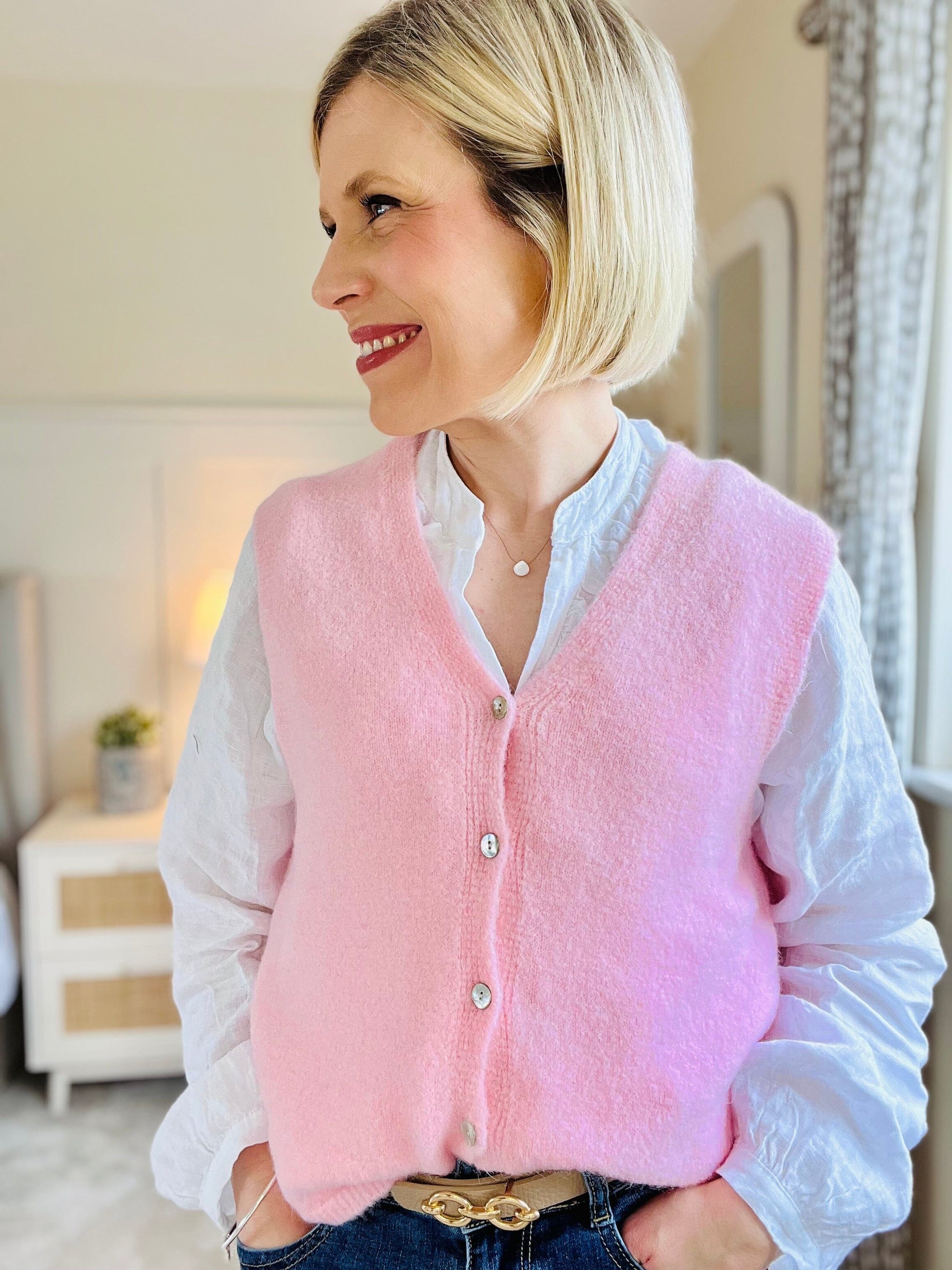 Ayla Waistcoat | 7 Colours Cardigan Miss Sugar Baby Pink 