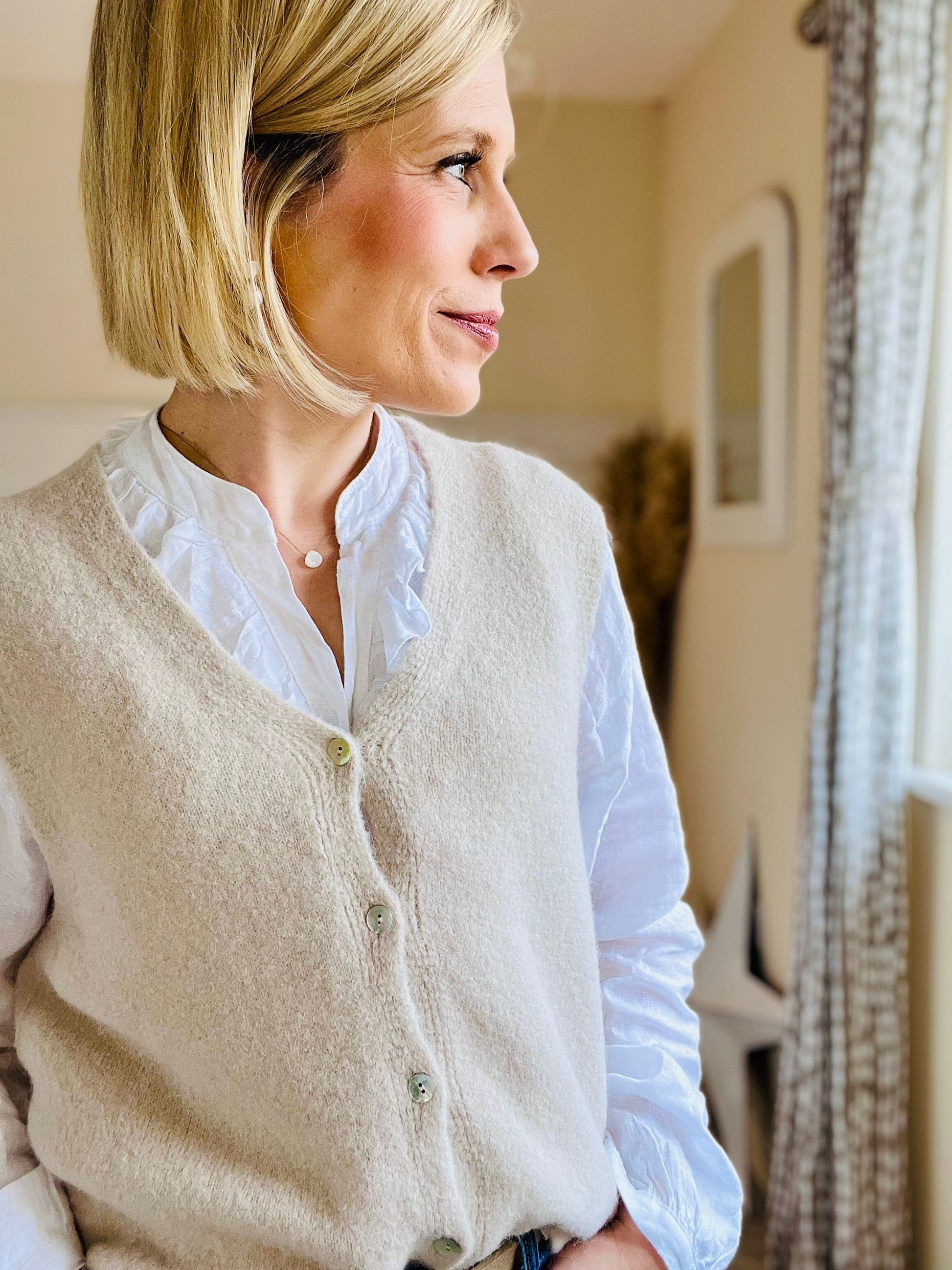 Ayla Waistcoat | 7 Colours Cardigan Miss Sugar Oatmeal 