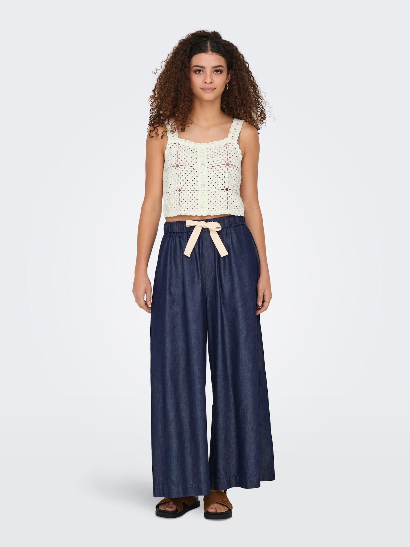 Bea Palazzo Pants | Dark Blue Denim Jeans Only 