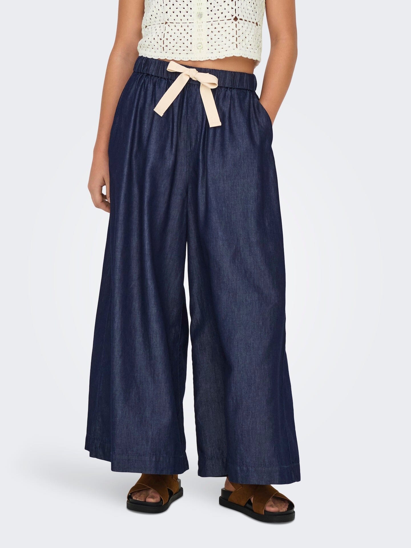 Bea Palazzo Pants | Dark Blue Denim Jeans Only 