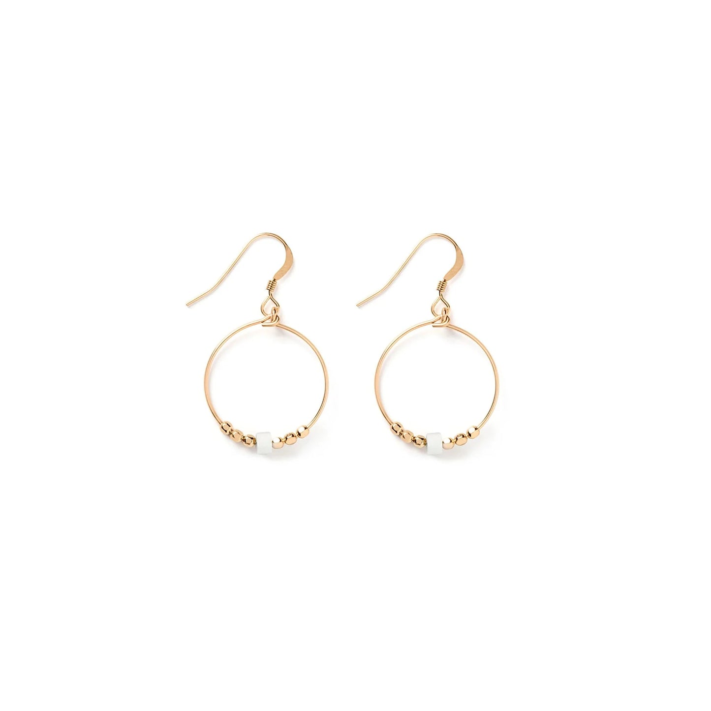 Beaded Hoop Earring | Mother of Pearl Earrings Wanderlust Life 