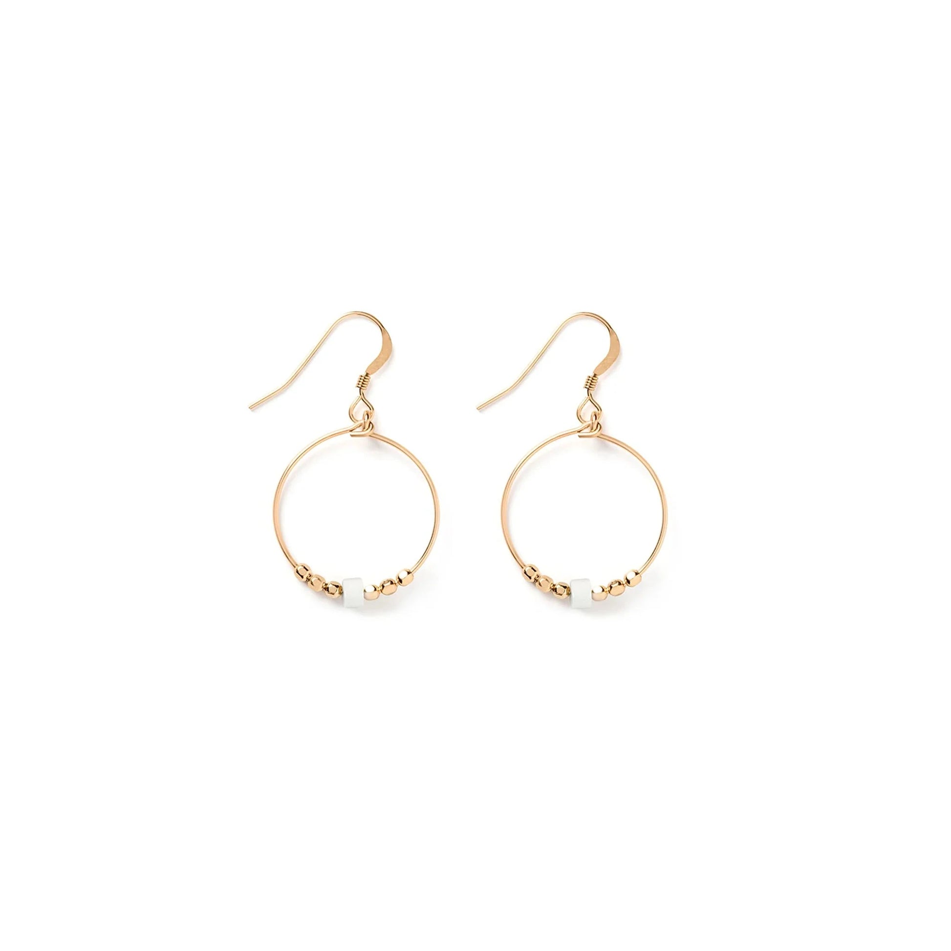 Beaded Hoop Earring | Mother of Pearl Earrings Wanderlust Life 