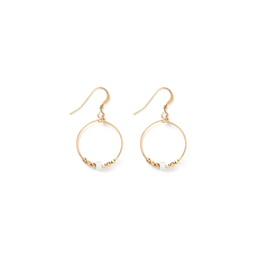 Beaded Hoop Earring | Mother of Pearl Earrings Wanderlust Life 