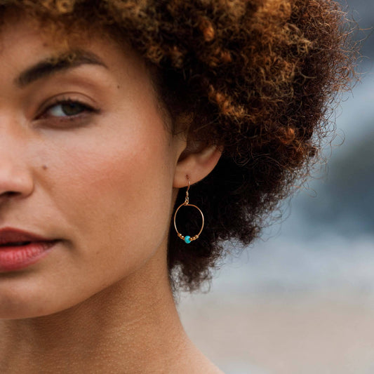 Beaded Hoop Earring | Turquoise Earrings Wanderlust Life 