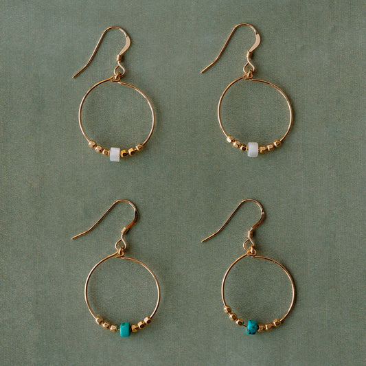 Beaded Hoop Earring | Turquoise Earrings Wanderlust Life 